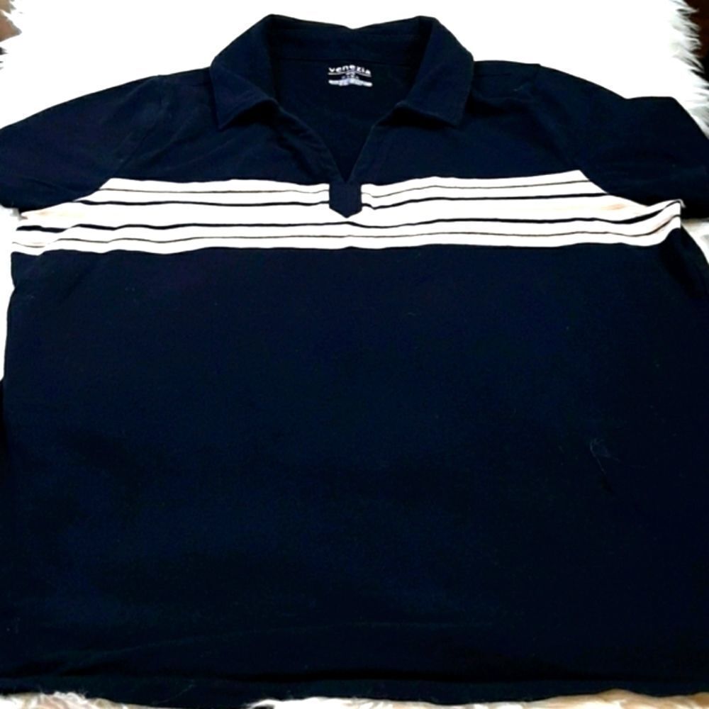 Venezia blackcotton VNeck Stretch Top 1XL